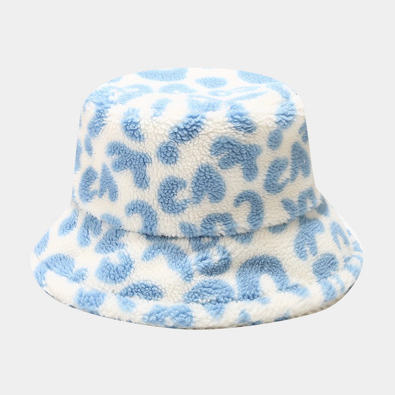 BK00078 Vaalea väri Leopardikuvioinen ämpärihattu