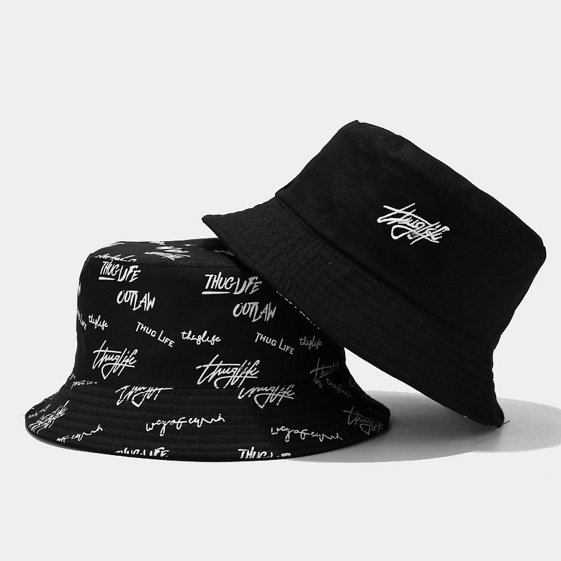 BK00025 Kaksipuolinen kukkakirjonta Casual Bucket Hat