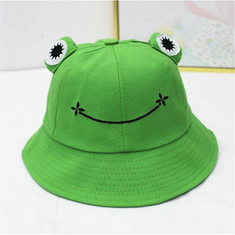 BK00040 Big Eyes Frog Children Persoonallisuus Sunbonnet Bucket Hat