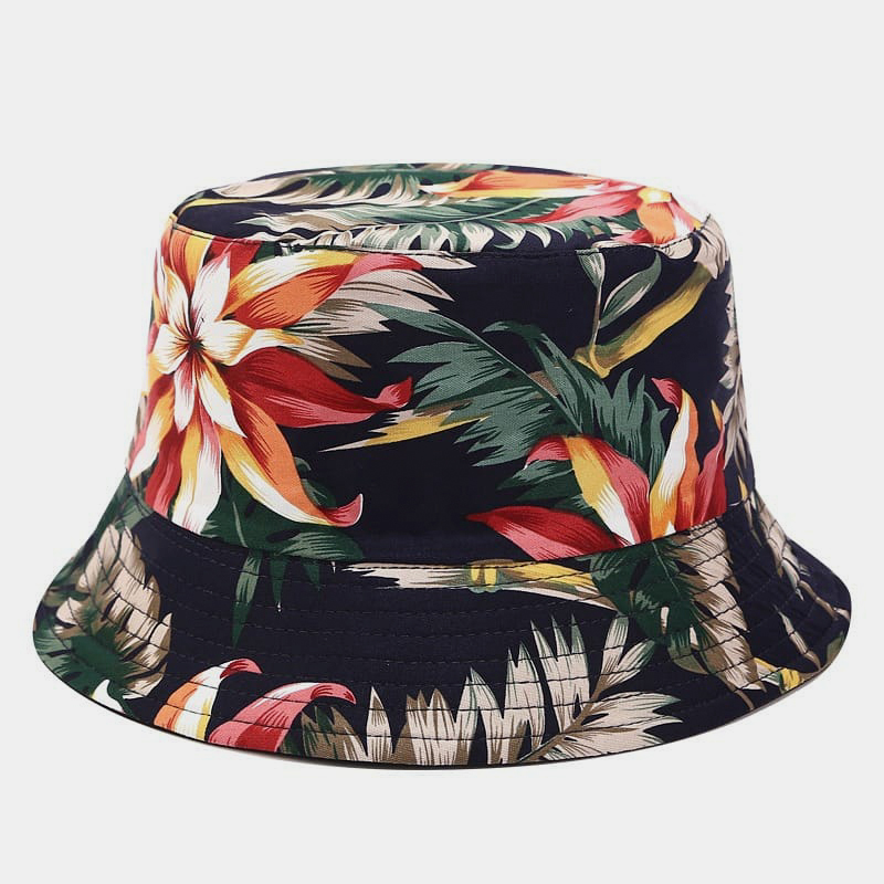 BK00062 Painettu kaksipuolinen Sunbonnet Folding Bucket Hat