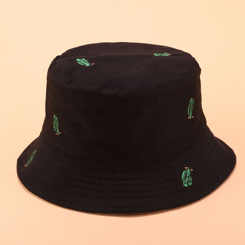 BK00058 Cactus Brodeerattu Kaksipuolinen Bucket Hat