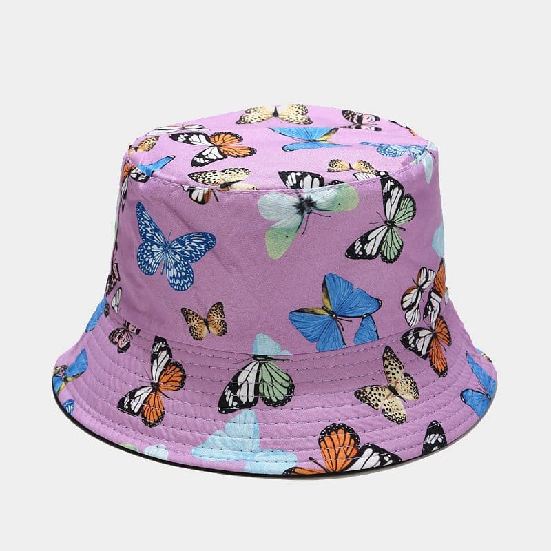 BK00057 Värikäs Butterfly Pattern Bucket Hat