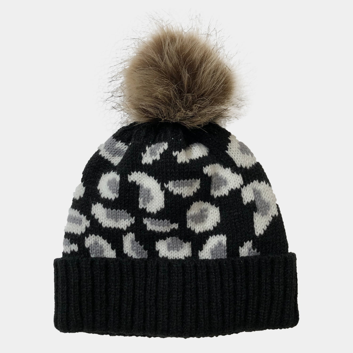 H00004 Leopard Jacquard naisten neulottu hattu