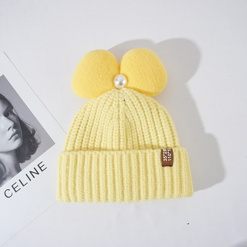 H00051 Double Pom Pom Beanie -neulottu hattu
