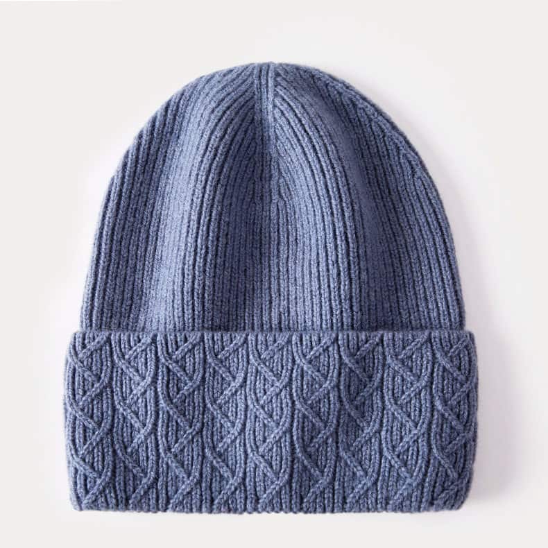 H00086 Lankakuvioinen Cashmere Naisten neulottu hattu