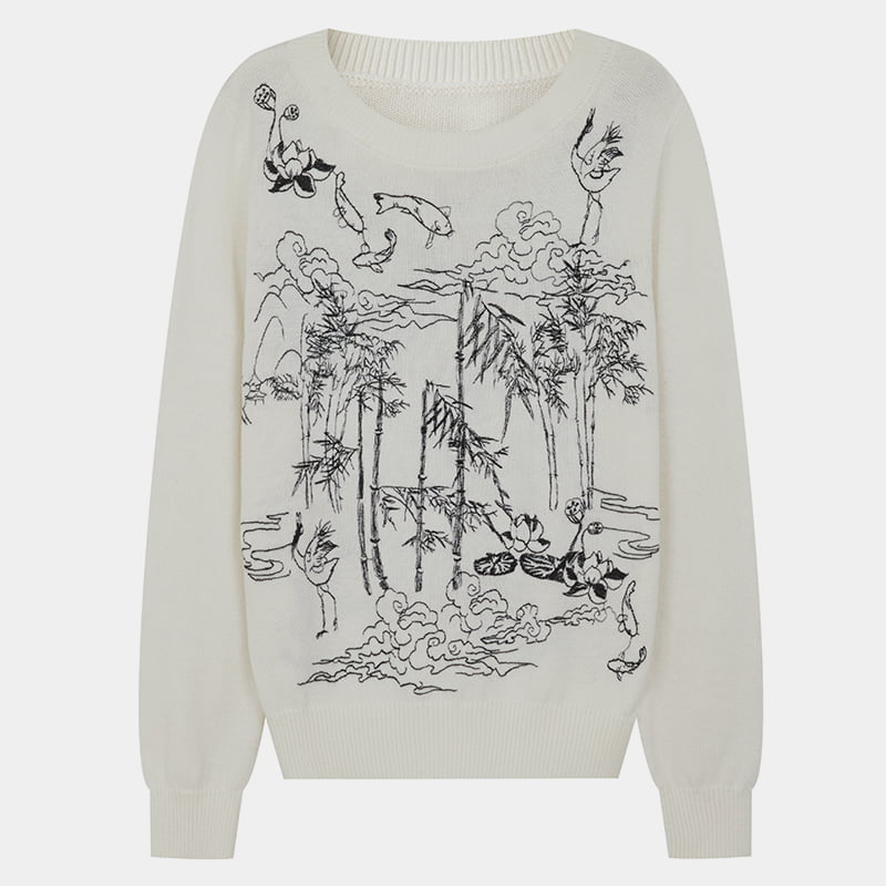 ML2209 kampakampela, pehmeä Doodle-kirjonta, pyöreäpääntie neulottu neulepusero