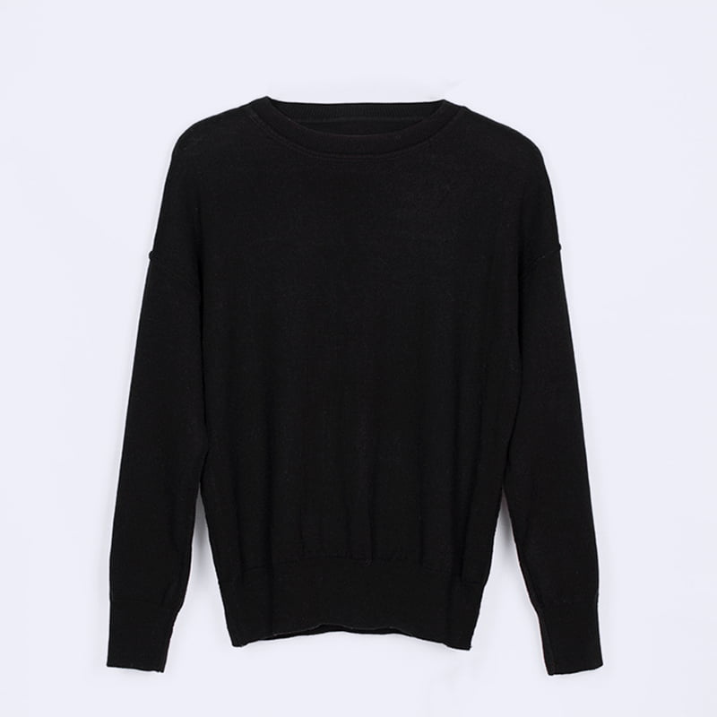 SM-K0048 naisten aakkoset jacquard-kaula-aukkoinen pitkähihainen neulepusero