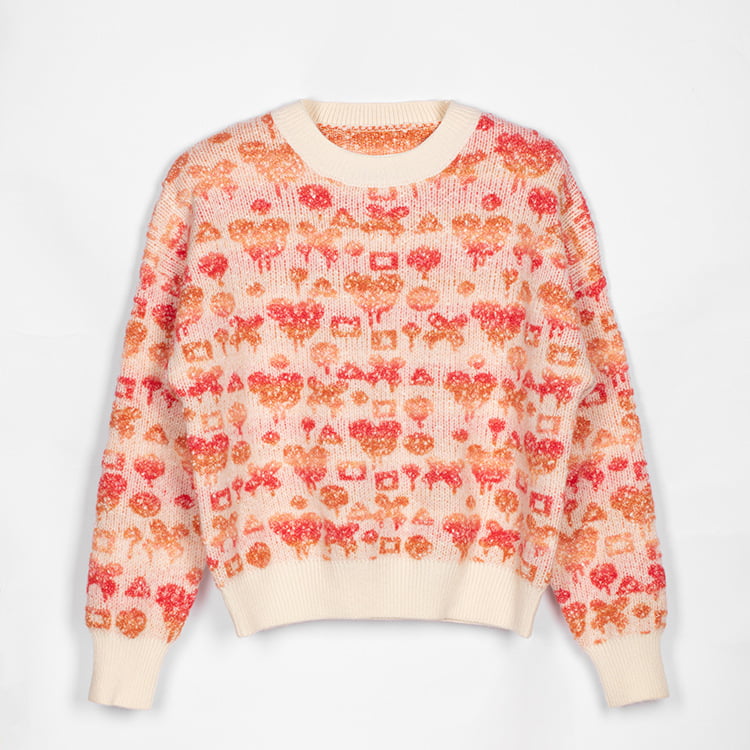 SM-K0038 Pyöröpääntie neulepusero Naisten makea kolmiulotteinen kuviollinen neulepusero SM-K0038 Pyöröpääntie neulepusero Naisten makea kolmiulotteinen kuviollinen neulepusero