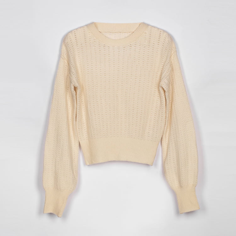 SM-K0020 syksyinen talvivillavillasekoite, pyöreäkauluksinen lyhtyhihainen naisten neulepusero