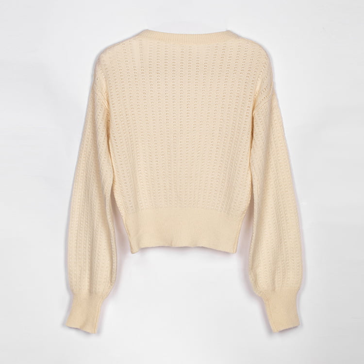 SM-K0020 syksyinen talvivillavillasekoite, pyöreäkauluksinen lyhtyhihainen naisten neulepusero SM-K0020 syksyinen talvivillavillasekoite, pyöreäkauluksinen lyhtyhihainen naisten neulepusero