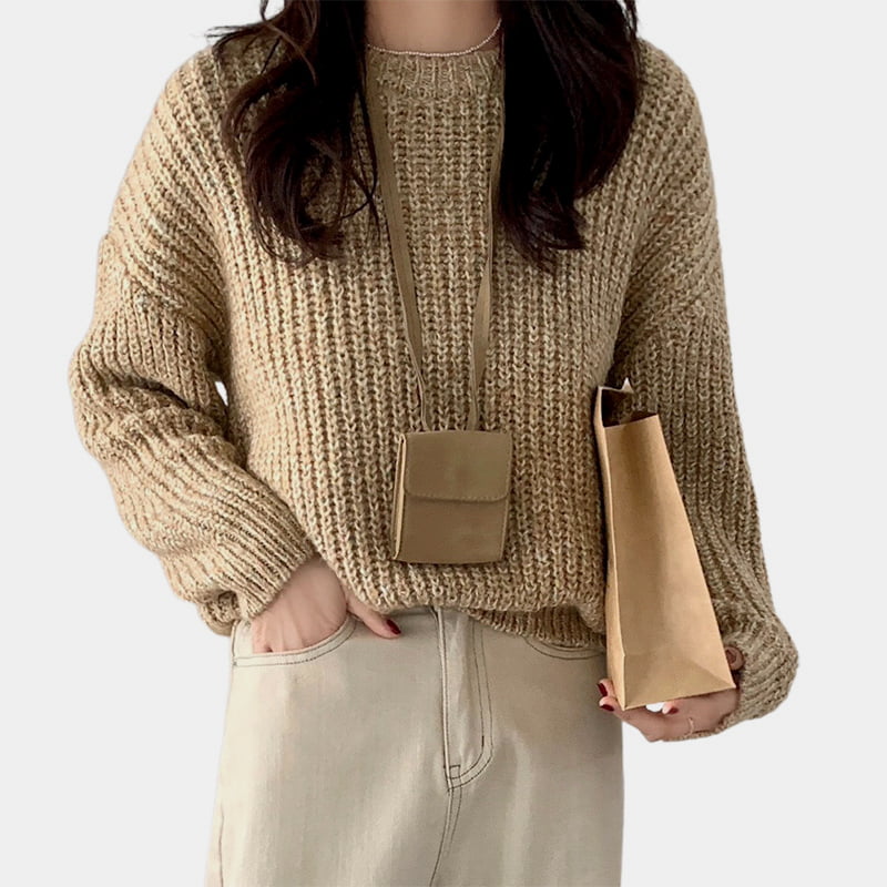 SM-K0028 Spring Lazy Crew Neck värikäs pehmeä vahamainen pitkähihainen neulepusero SM-K0028 Spring Lazy Crew Neck värikäs pehmeä vahamainen pitkähihainen neulepusero