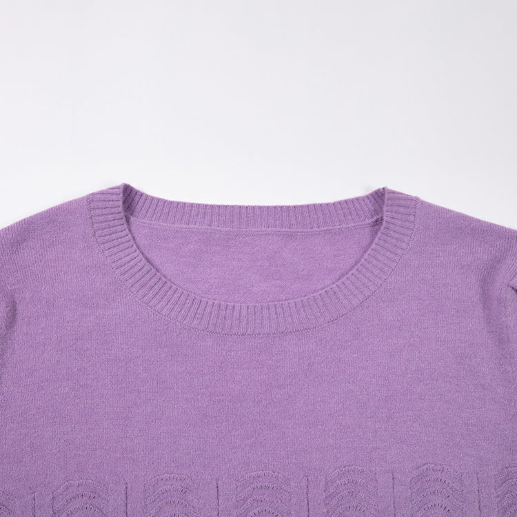 SM-K0039 Kevät/syksyn kiinteä löysä pitkähihainen olkalaskokset neulottu neulepusero SM-K0039 Kevät/syksyn kiinteä löysä pitkähihainen olkalaskokset neulottu neulepusero