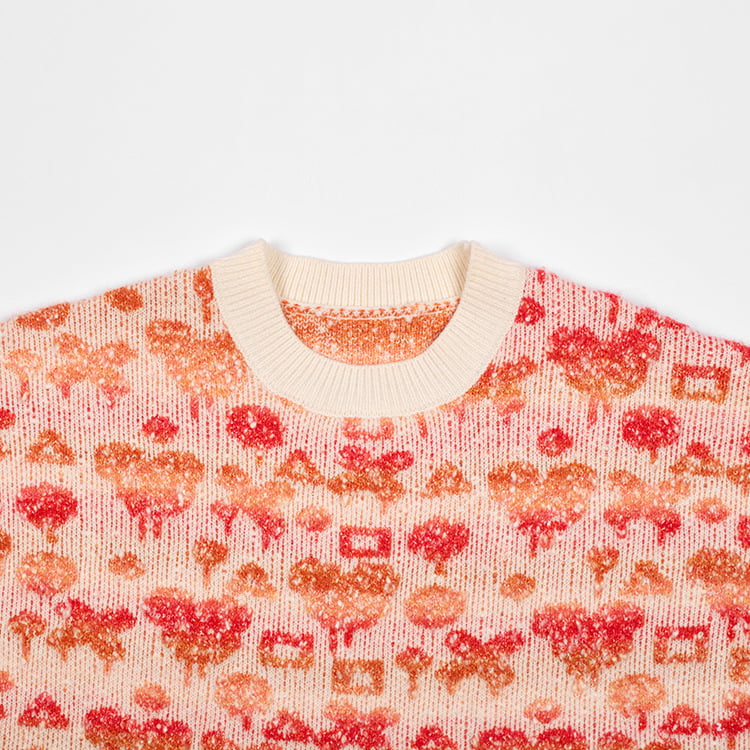 SM-K0038 Pyöröpääntie neulepusero Naisten makea kolmiulotteinen kuviollinen neulepusero SM-K0038 Pyöröpääntie neulepusero Naisten makea kolmiulotteinen kuviollinen neulepusero