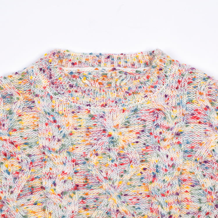 SM-K0033 Värikäs Polka Dot Sweet Wind Löysä villapaita neulepusero SM-K0033 Värikäs Polka Dot Sweet Wind Löysä villapaita neulepusero