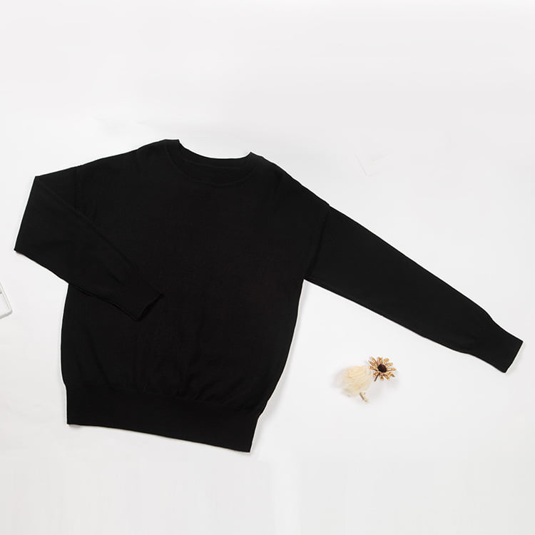 SM-K0048 naisten aakkoset jacquard-kaula-aukkoinen pitkähihainen neulepusero SM-K0048 naisten aakkoset jacquard-kaula-aukkoinen pitkähihainen neulepusero