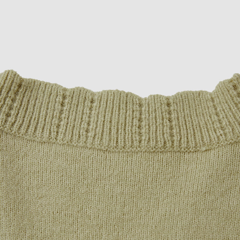 ML2213 Retro japanilainen avokadonvihreä käsintehty neuletakki ML2213 Retro japanilainen avokadonvihreä käsintehty neuletakki