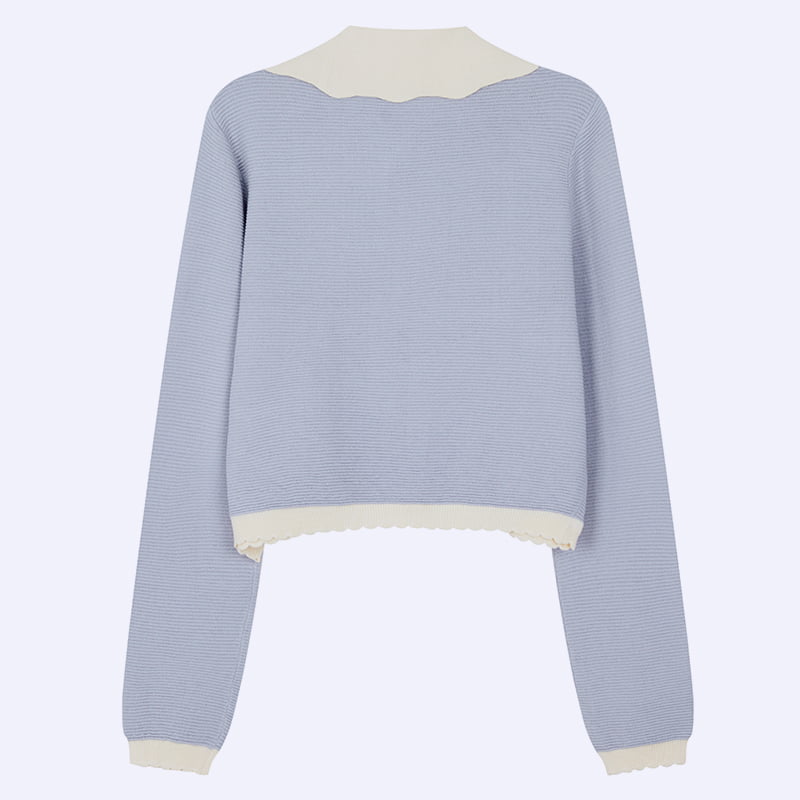 ML2210 ranskalainen nukkekaulus helmisolki ydinkehrätty langasta neulottu neuletakki ML2210 ranskalainen nukkekaulus helmisolki ydinkehrätty langasta neulottu neuletakki