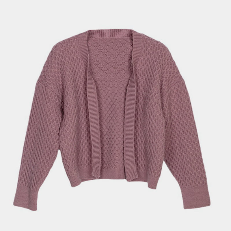 SM-K0044 Kolmiulotteinen twist neuletakki napiton syys/talvi villapaita