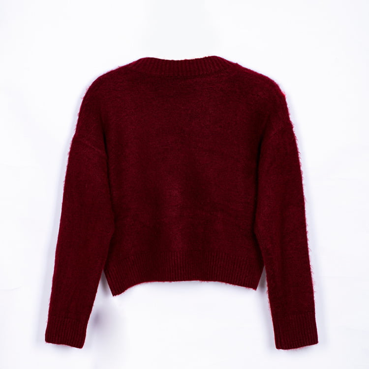 SM-K0030 Syksy/talvi Jacquard täplitetty kontrastivärinen naisten paksunnettu neuletakki SM-K0030 Syksy/talvi Jacquard täplitetty kontrastivärinen naisten paksunnettu neuletakki