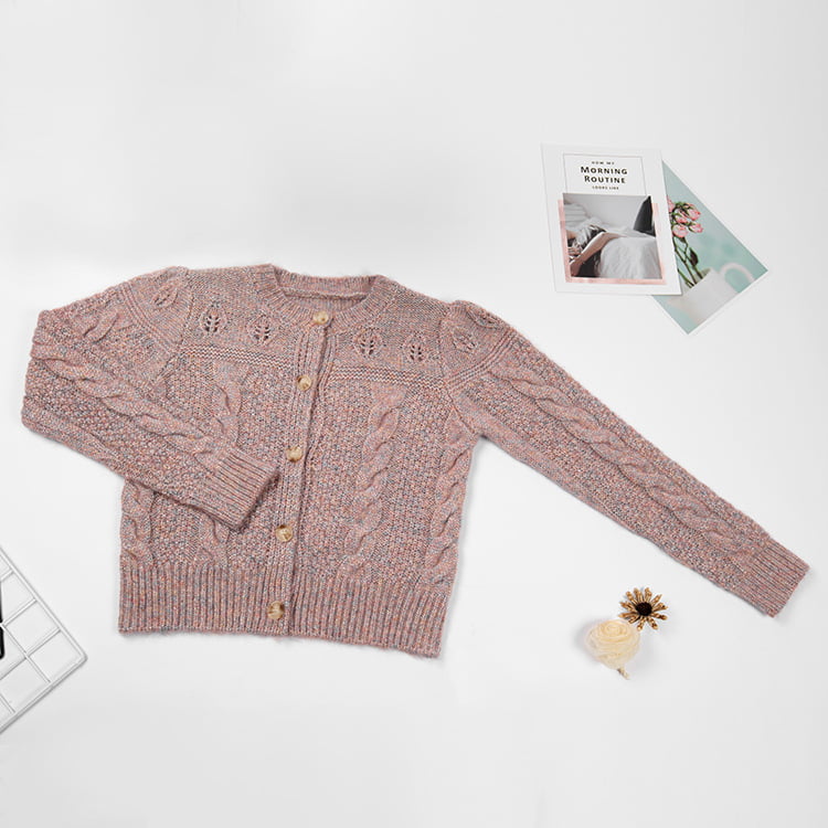 SM-K0006 ontto pellava, yksirivinen naisten löysä pitkähihainen neuletakki SM-K0006 ontto pellava, yksirivinen naisten löysä pitkähihainen neuletakki