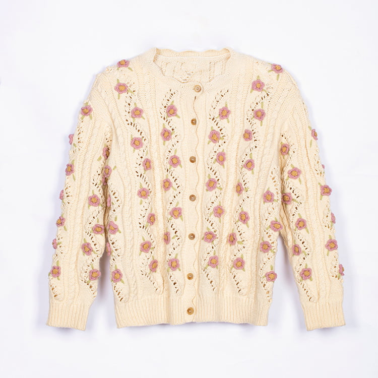 SM-K0008 Loose Retro Manuaalinen koukku pitkähihainen villapaita naisten neuletakki SM-K0008 Loose Retro Manuaalinen koukku pitkähihainen villapaita naisten neuletakki