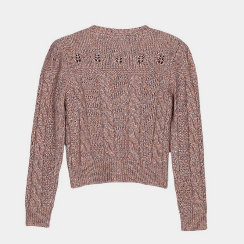 SM-K0006 ontto pellava, yksirivinen naisten löysä pitkähihainen neuletakki SM-K0006 ontto pellava, yksirivinen naisten löysä pitkähihainen neuletakki