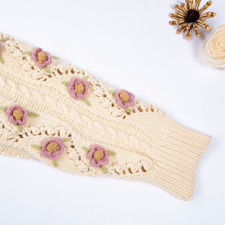 SM-K0008 Loose Retro Manuaalinen koukku pitkähihainen villapaita naisten neuletakki SM-K0008 Loose Retro Manuaalinen koukku pitkähihainen villapaita naisten neuletakki