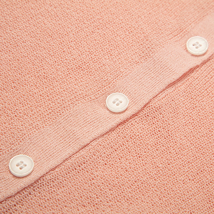 SM-K0046 V-pääntie napitettu jääpellava lyhyt, ohut lyhythihainen neuletakki SM-K0046 V-pääntie napitettu jääpellava lyhyt, ohut lyhythihainen neuletakki