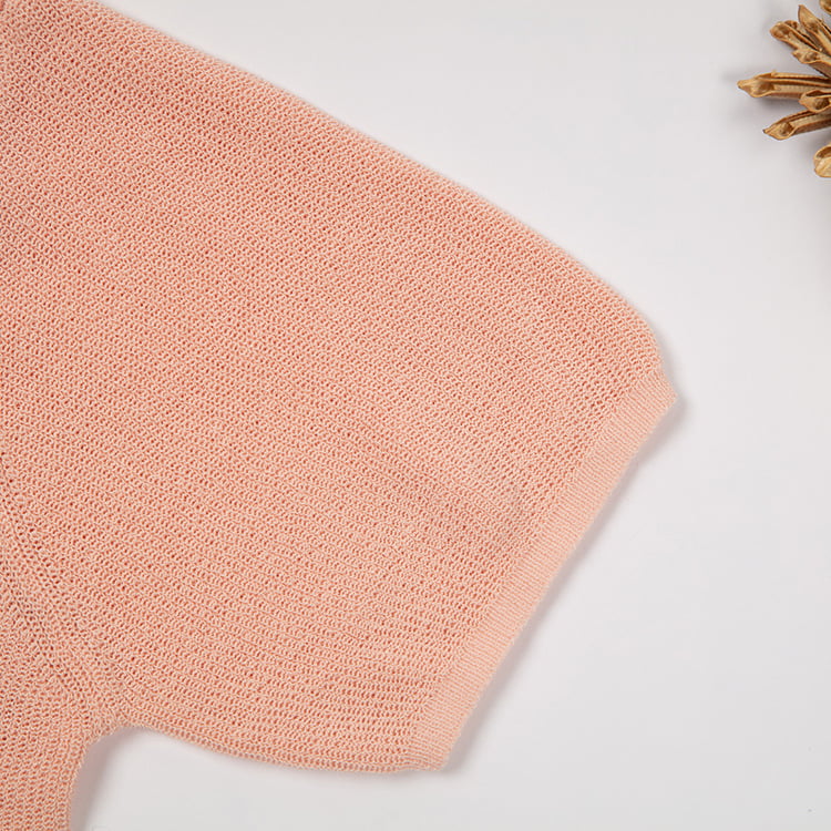 SM-K0046 V-pääntie napitettu jääpellava lyhyt, ohut lyhythihainen neuletakki SM-K0046 V-pääntie napitettu jääpellava lyhyt, ohut lyhythihainen neuletakki