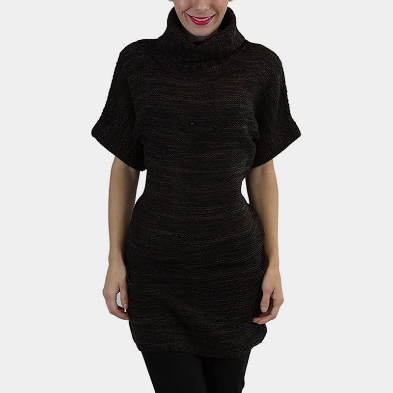 SM-K0067 korkea kaulus, sileä vyötäröpituinen lyhythihainen neulepusero