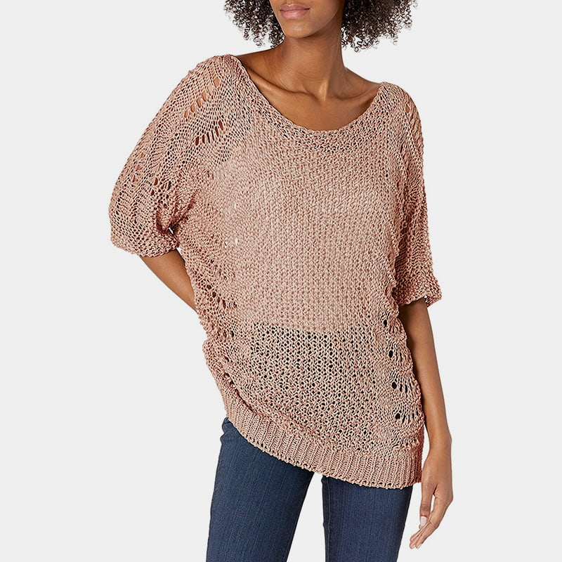 SM-K0060 Pyöreä kaula ontto neulepusero aurinkovoide lyhythihainen SM-K0060 Pyöreä kaula ontto neulepusero aurinkovoide lyhythihainen