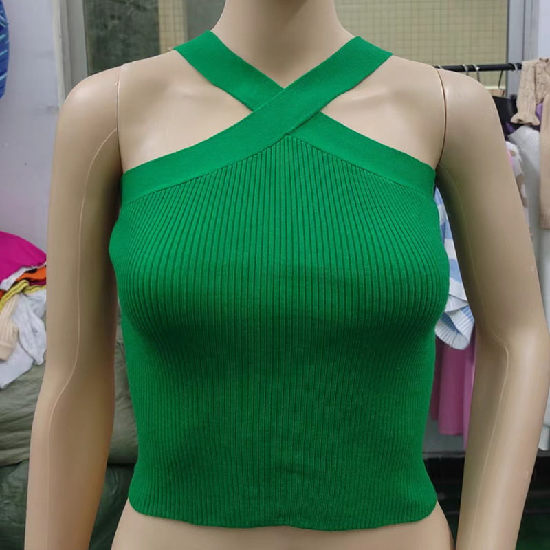 SM-K0106 Ristihihna Ripustettava Kaula Hihaton Neulottu Liivi SM-K0106 Ristihihna Ripustettava Kaula Hihaton Neulottu Liivi