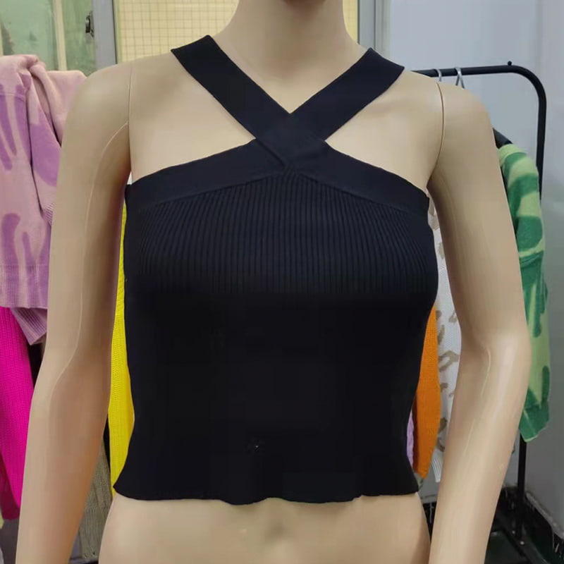 SM-K0106 Ristihihna Ripustettava Kaula Hihaton Neulottu Liivi SM-K0106 Ristihihna Ripustettava Kaula Hihaton Neulottu Liivi