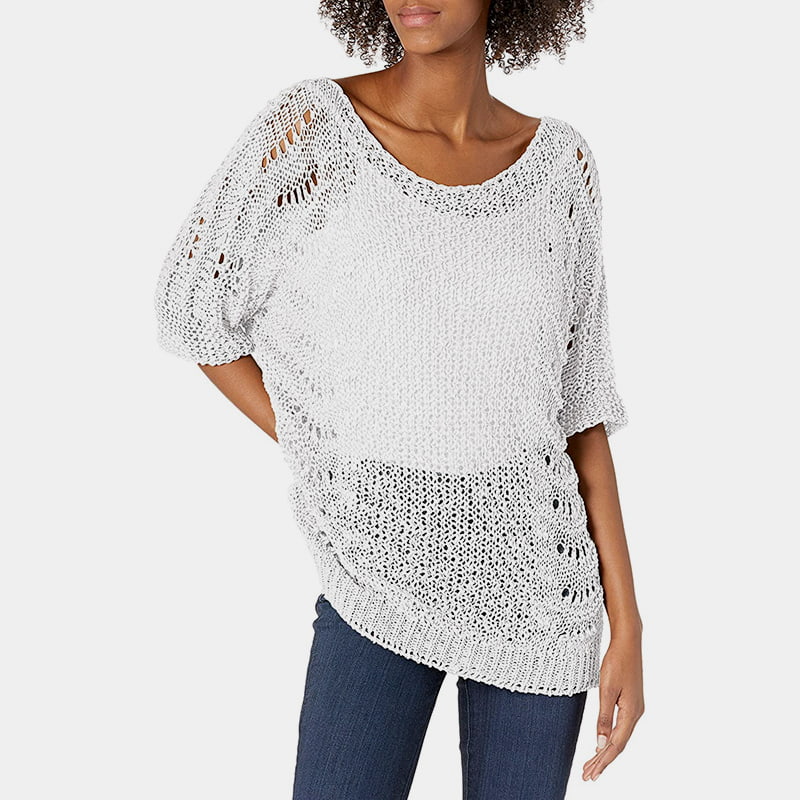 SM-K0060 Pyöreä kaula ontto neulepusero aurinkovoide lyhythihainen SM-K0060 Pyöreä kaula ontto neulepusero aurinkovoide lyhythihainen