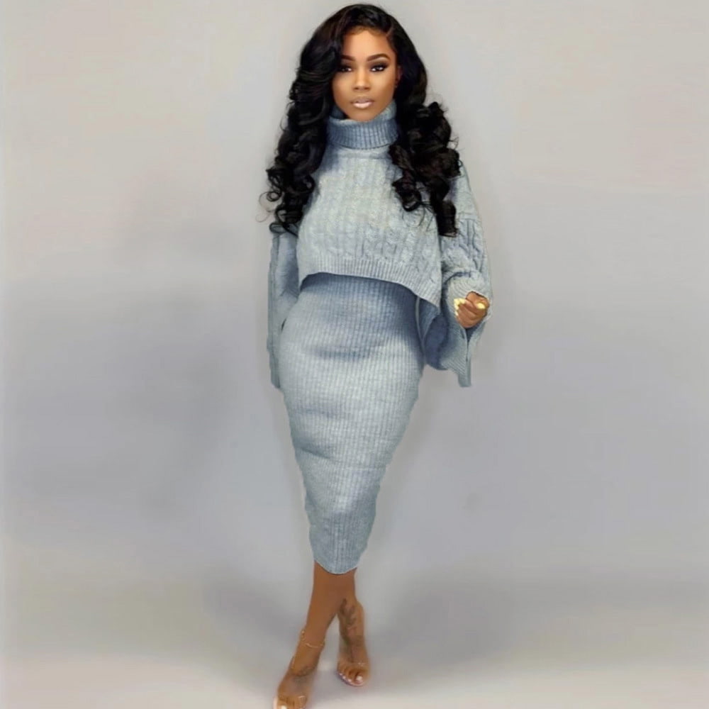 SM-K0091 lyhyt neulottu pitkä kaulus lepakkohihainen riimu mekko neulottu puku SM-K0091 lyhyt neulottu pitkä kaulus lepakkohihainen riimu mekko neulottu puku