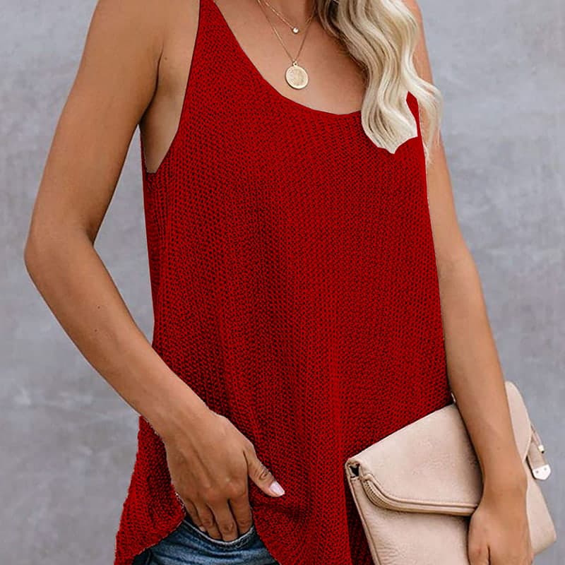 SM-K0065 U-pääntie Ohut ja löysä neulottu liivi SM-K0065 U-pääntie Ohut ja löysä neulottu liivi