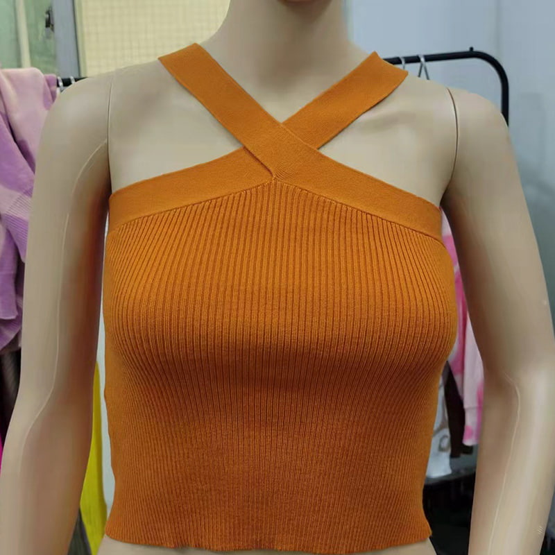 SM-K0106 Ristihihna Ripustettava Kaula Hihaton Neulottu Liivi SM-K0106 Ristihihna Ripustettava Kaula Hihaton Neulottu Liivi