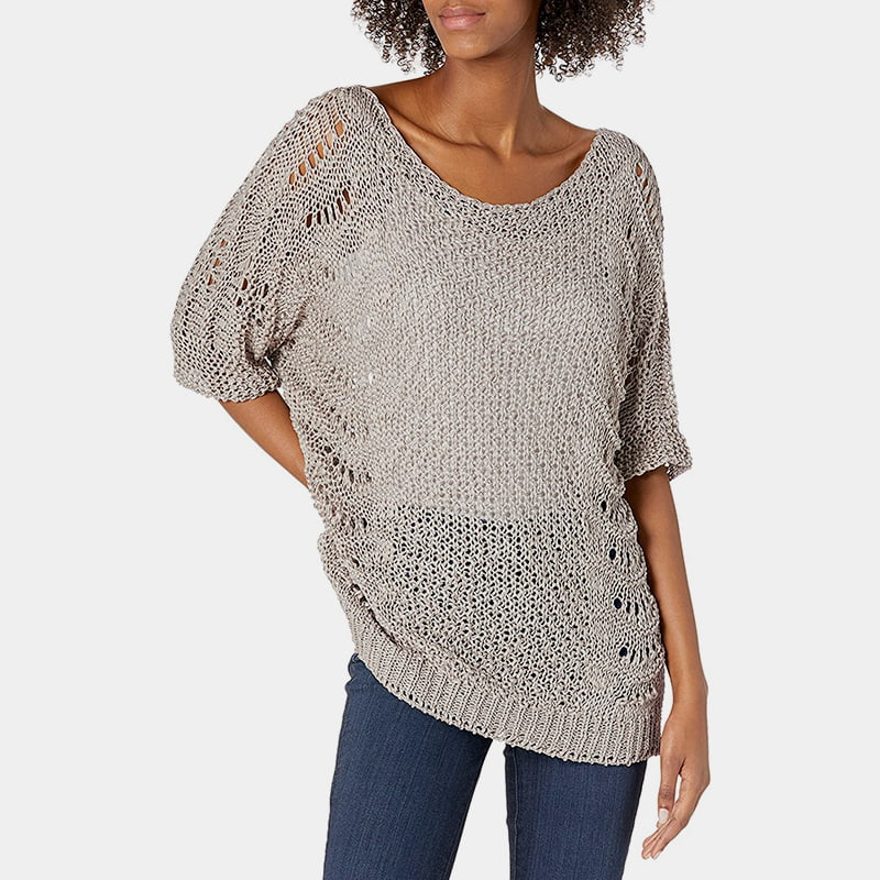 SM-K0060 Pyöreä kaula ontto neulepusero aurinkovoide lyhythihainen SM-K0060 Pyöreä kaula ontto neulepusero aurinkovoide lyhythihainen