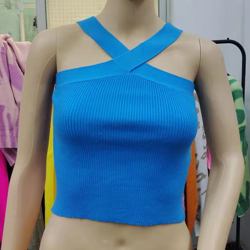 SM-K0106 Ristihihna Ripustettava Kaula Hihaton Neulottu Liivi SM-K0106 Ristihihna Ripustettava Kaula Hihaton Neulottu Liivi