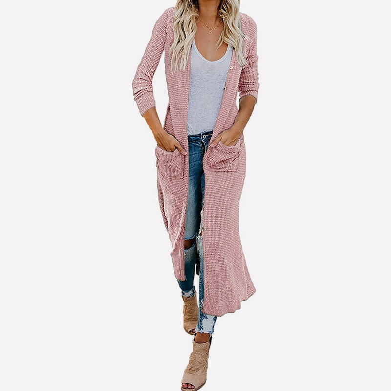 SM-K0074 V-kaula, pitkä kiinteä, taskuilla neulottu neuletakki SM-K0074 V-kaula, pitkä kiinteä, taskuilla neulottu neuletakki