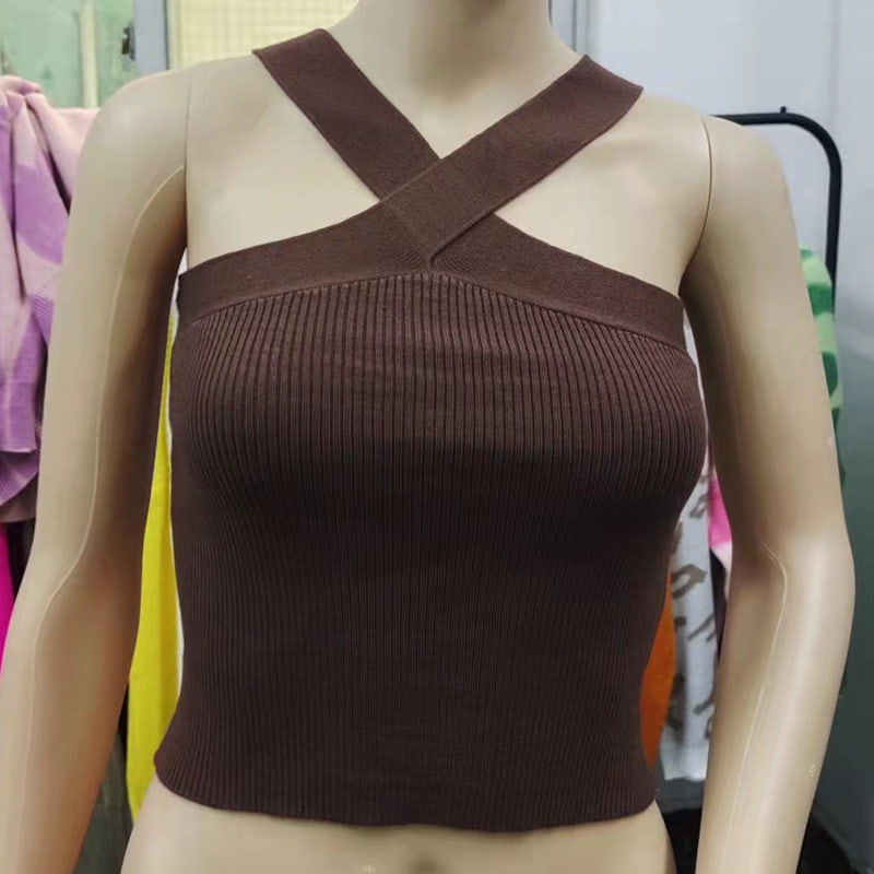 SM-K0106 Ristihihna Ripustettava Kaula Hihaton Neulottu Liivi SM-K0106 Ristihihna Ripustettava Kaula Hihaton Neulottu Liivi