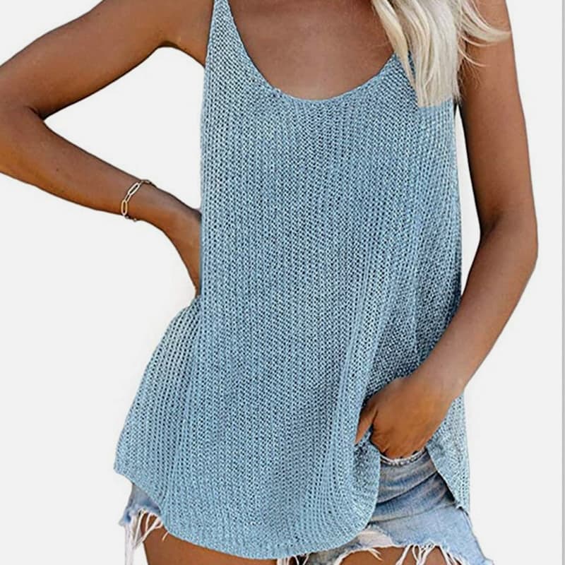 SM-K0065 U-pääntie Ohut ja löysä neulottu liivi SM-K0065 U-pääntie Ohut ja löysä neulottu liivi