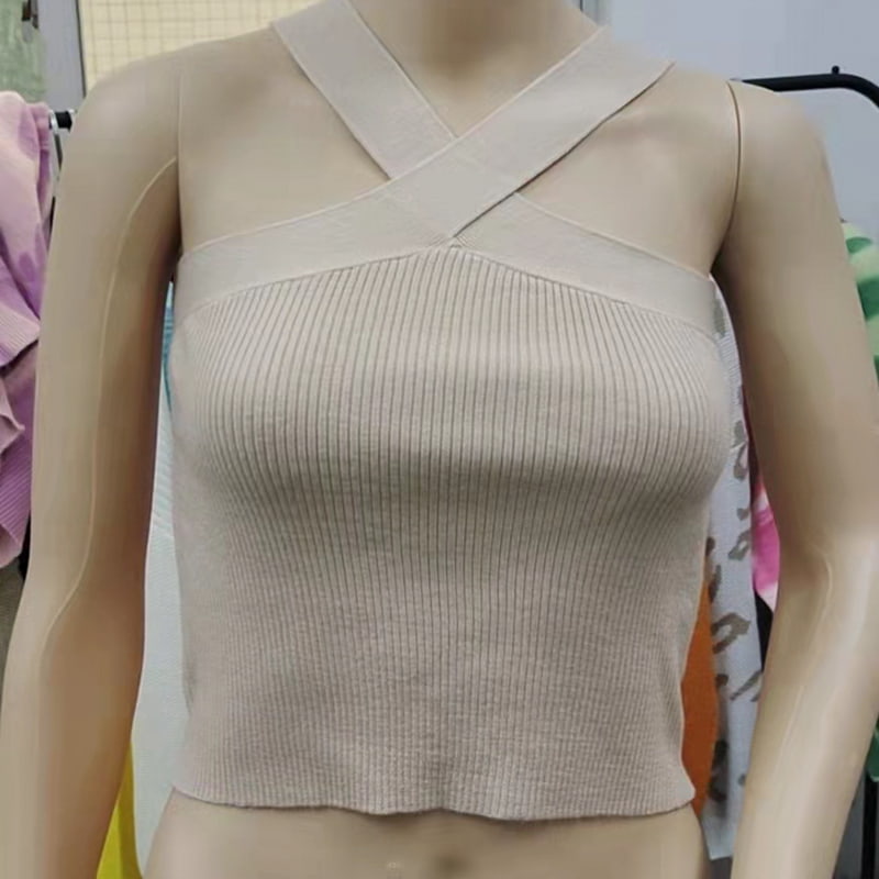 SM-K0106 Ristihihna Ripustettava Kaula Hihaton Neulottu Liivi SM-K0106 Ristihihna Ripustettava Kaula Hihaton Neulottu Liivi