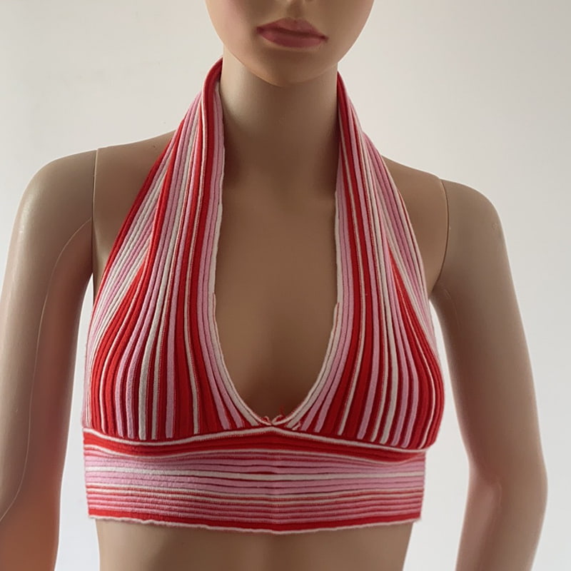 SM-K0107 värillinen raidallinen pääntie neulottu liivi SM-K0107 värillinen raidallinen pääntie neulottu liivi