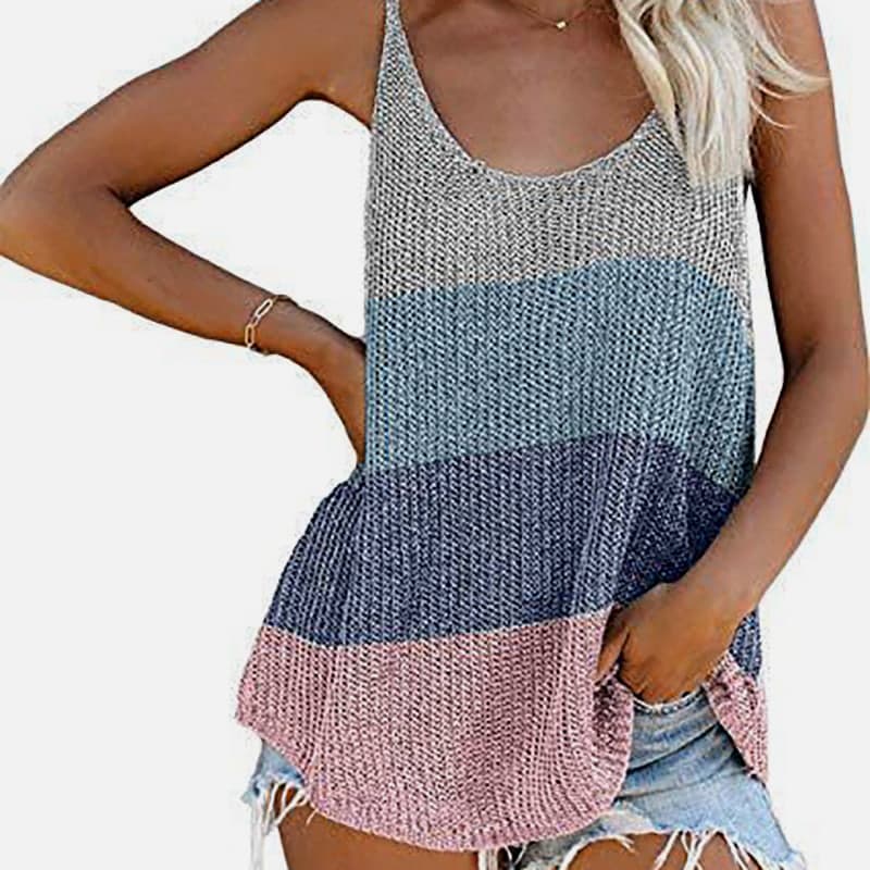 SM-K0065 U-pääntie Ohut ja löysä neulottu liivi SM-K0065 U-pääntie Ohut ja löysä neulottu liivi