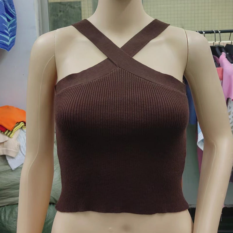 SM-K0106 Ristihihna Ripustettava Kaula Hihaton Neulottu Liivi SM-K0106 Ristihihna Ripustettava Kaula Hihaton Neulottu Liivi