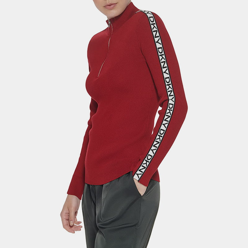 SM-K0056 Vetoketju Pyöreä Kaula Letter Jacquard Pitkähihainen Neulepusero SM-K0056 Vetoketju Pyöreä Kaula Letter Jacquard Pitkähihainen Neulepusero