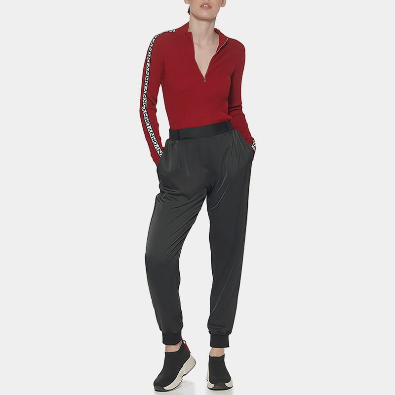 SM-K0056 Vetoketju Pyöreä Kaula Letter Jacquard Pitkähihainen Neulepusero SM-K0056 Vetoketju Pyöreä Kaula Letter Jacquard Pitkähihainen Neulepusero