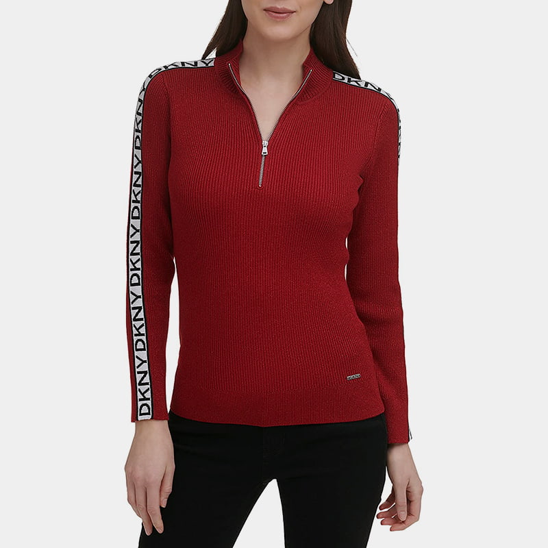 SM-K0056 Vetoketju Pyöreä Kaula Letter Jacquard Pitkähihainen Neulepusero SM-K0056 Vetoketju Pyöreä Kaula Letter Jacquard Pitkähihainen Neulepusero