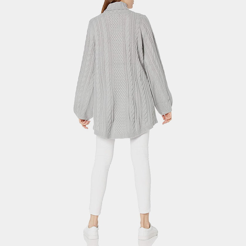 SM-K0053 korkea kaulus, löysä lyhtyhihainen neulepusero SM-K0053 korkea kaulus, löysä lyhtyhihainen neulepusero